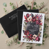 DARK AESTHETIC FLORAL RED & BLACK WEDDING PROGRAMM (Personalisieren Sie die Kollektion dieses unabhängigen Creators. Test)