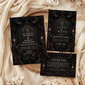 Dunkle Country-Goth-Hochzeit Einladung