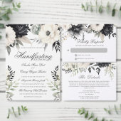 Dunkle Florale Boho Schwarze Creme Hochzeit Save The Date (Personalisiere diese Kollektion eines unabhängigen Creators.)