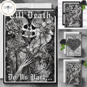 Dark Gothic Black & White Skeleton Couple Save The Date