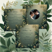 dark green elegant nature wedding geschenkschachtel