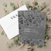 Dark Gray Floral Begleitkarte (Personalisieren Sie die Kollektion dieses unabhängigen Creators. Test)