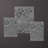 Dark Gray Floral RSVP Karte (Personalisiere diese Kollektion eines unabhängigen Creators.)