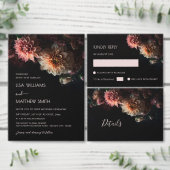 Dark Moody Floral Chrysanthemum RSVP Card (Personalisiere diese Kollektion eines unabhängigen Creators.)
