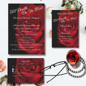 Gothic Rose Bold Moody Dark Black Red Wedding Save The Date