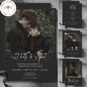 Dunkle Moody Minimales Foto Kein Abendessen mit De All In One Einladung