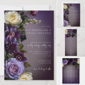 Dark Moody Lila Lavendel Floral Moderne Hochzeit Tischnummer