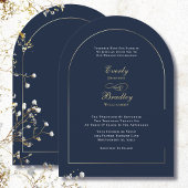 Minimal Navy Background Gold Script Elegant Return