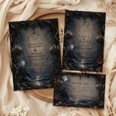 Dunkle Romantische Goth-Strandhochzeit Save The Date