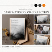 Dunkle Wasserfarbe Schwarzes Orange Halloween Goth Save The Date