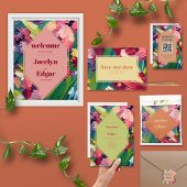 Groovy Deko Painting Wedding Quadratischer Aufkleber