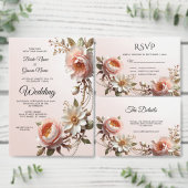 Dekoratives rosa und weißes Blumen Hochzeitsprogra Programm (Personalisiere diese Kollektion eines unabhängigen Creators.)