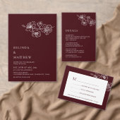 Deep Burgundy Floral Line Art  (Personalisiere diese Kollektion eines unabhängigen Creators.)