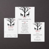 Silhouette Hirsch in Liebe Winterhochzeit RSVP Karte (Personalisiere diese Kollektion eines unabhängigen Creators.)