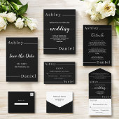 Moderne, einfache Schwarz-Weiß-Delikatesse Einladung