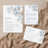 Blaue Goldene Blume | Hochzeit (Personalisiere diese Kollektion eines unabhängigen Creators.)