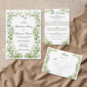 Eleganter Botanischer Hochzeits-Website-QR-Code Begleitkarte (Personalisiere diese Kollektion eines unabhängigen Creators.)
