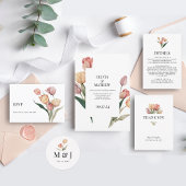 Delikate romantische Tulip Wasserfarbrahmen Hochze Einladung