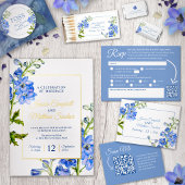 Delphinium blue Wedding Table Planner Poster