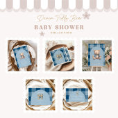 Denim Teddy Bear Baby Shower Einladung