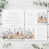 Chic Denver Colorado Skyline Wedding Program Einladung (Personalisiere diese Kollektion eines unabhängigen Creators.)