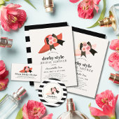 Derby Style Big Hat Rose Brautparty Einladung