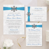 Diamante Snowflake & Blue Ribbon Winter Wedding Magnet