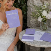 Lavendel Silber Einfache Hochzeitstagsfeier Banner