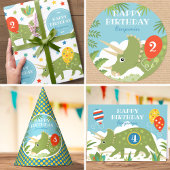 Custom Birthday Dinosaurier Triceratops jeder Alte Pappteller