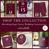 Elegant Burgundy & Cream Dinosaur Wedding QR Code Einladung