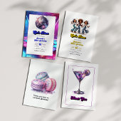 Disco Macarons Retro Geburtstag Karte