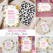 Space Cowgirl Rodeo Pink Disco Birthday Party Einladung