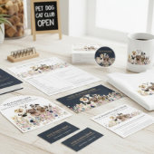 Retro Pink PetSitter Hunde Blume Tierarzneimittel Visitenkarte