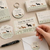 Aquarell-Hunde Gingham Pet Care Display Banner