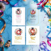 Rosa und goldfarbene Donuts und Gradmesser Abschlu Ankündigung