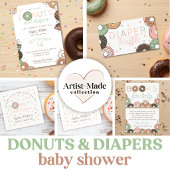 Donuts und Windeln Brunch Baby Shower Pappteller