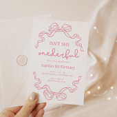 Doodle Pink Bow Baby Girl 1. Geburtstag Pappteller