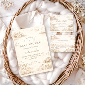 Doodle Vintage Farm Storybook Baby Shower Serviette