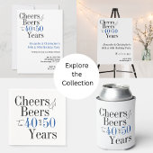 Joint Birthday Party Cheers Beer Blue Welcome Poster