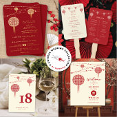 Double Happy Lanterns Zen Bamboo Save the Date Magnet