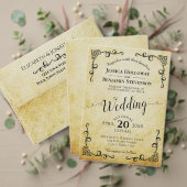 Vintages Menü "Parchment & Scrolls Budget Wedding" (Personalisieren Sie die Kollektion dieses unabhängigen Creators. Test)