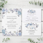 Dream Blue | Hochzeit Extravaganter rustikaler Blu Einladung (Personalisiere diese Kollektion eines unabhängigen Creators.)