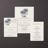 Dreamy Blue Palm Trees Wedding RSVP Karte (Personalisiere diese Kollektion eines unabhängigen Creators.)