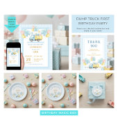 Dump Truck Boy First Birthday Party Welcome Poster