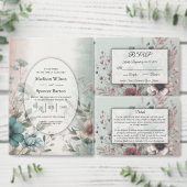 Dusky Petals und Soft Serenity Floral RSVP Karte (Personalisiere diese Kollektion eines unabhängigen Creators.)