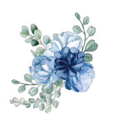 Eleganter staubblauer Wasserfarben-Blumen-Eukalypt Save The Date