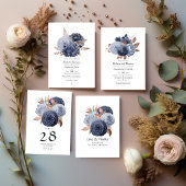 Dusty Blue und Rose Gold Floral Junggeselinnen-Abs Einladung