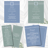 Elegant Dusty Blue Minimalistisch Modern Wedding Tischnummer