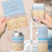 Dusty Blue Beach Wedding Gold oder Silver Script Gästebuch