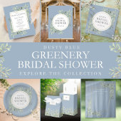 Elegant Dusty Blue Greenerity Wedding Brautparty Einladung